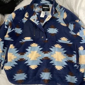 PRINTED fleece sweater